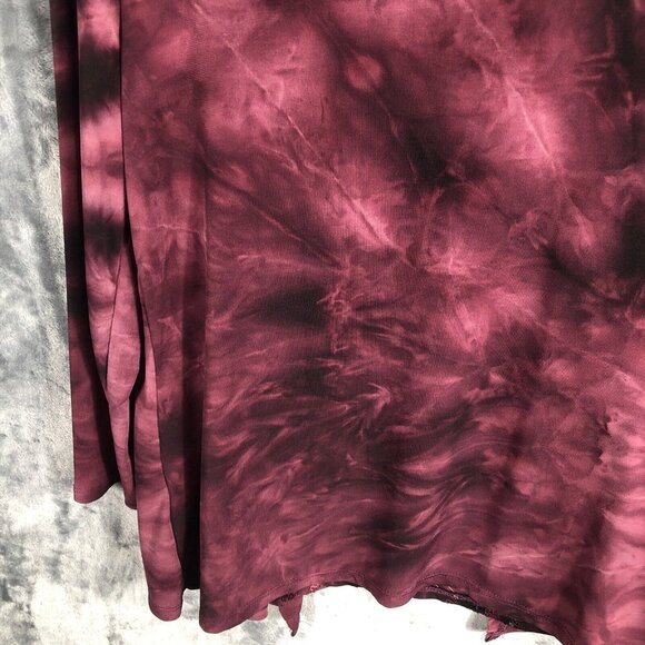 Kim Rogers Top Women’s Petite Small  Burgundy Sequined Shirt - Picture 14 of 16